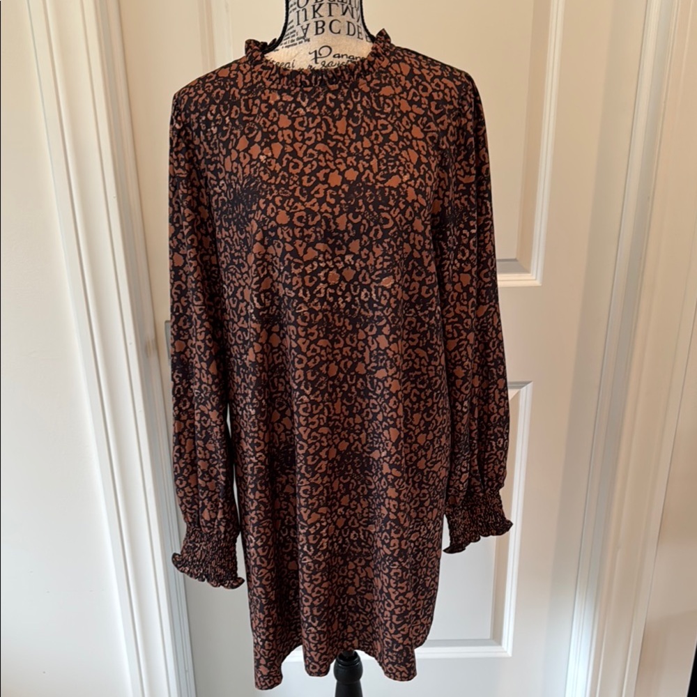 JODIFL Brown Animal Print Dress